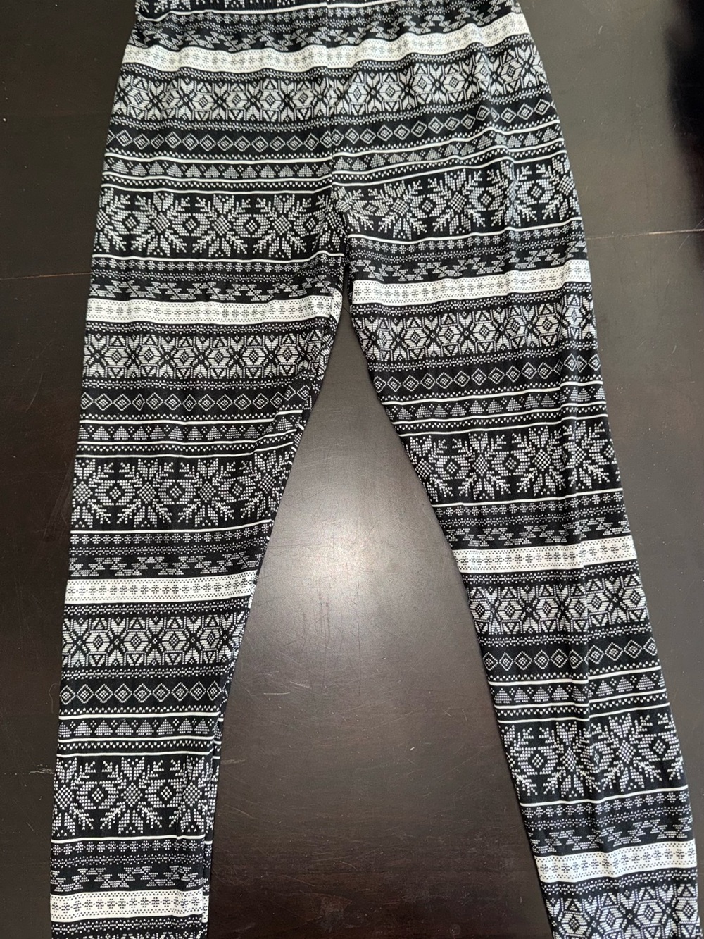 SO Black & White Fair Isle Leggings